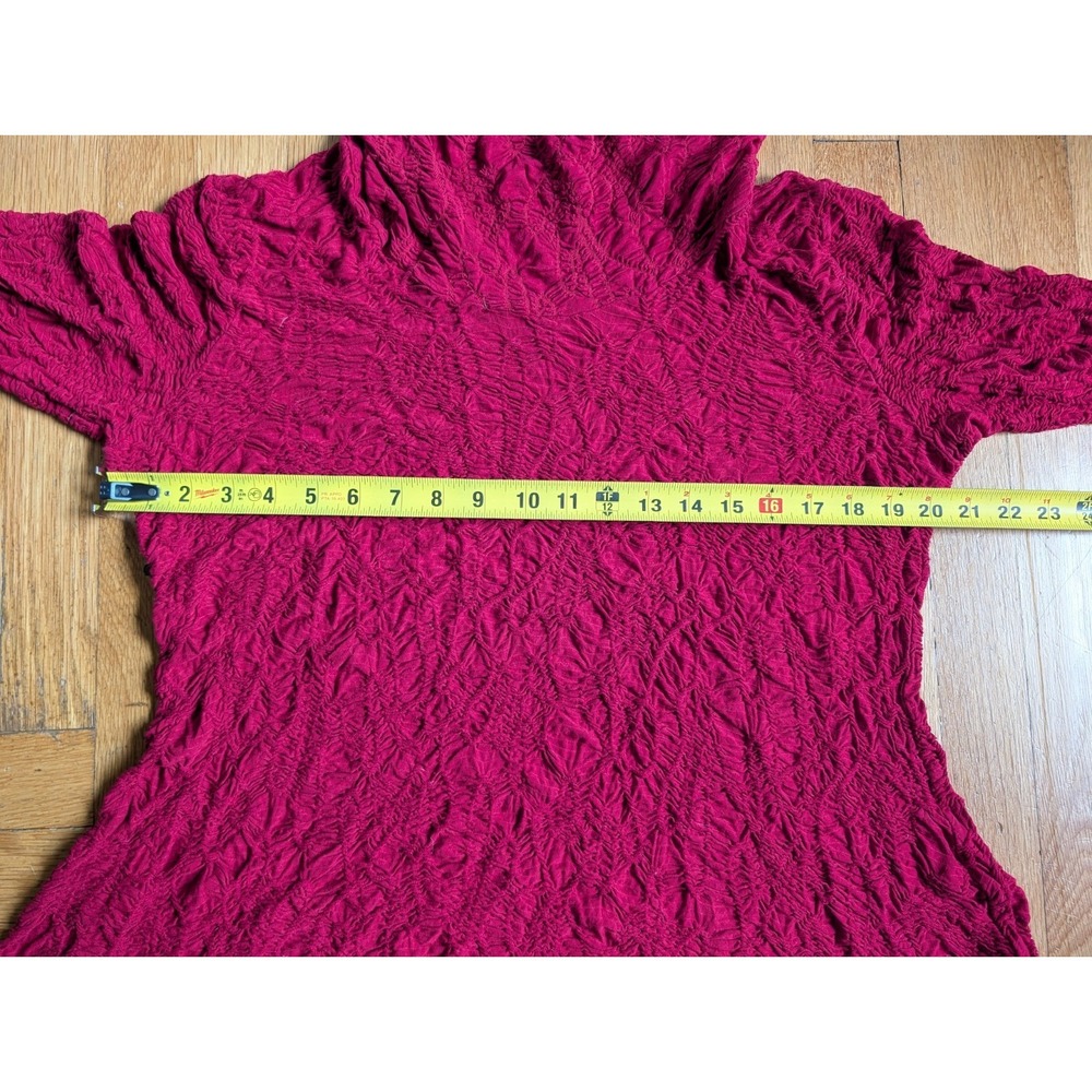 Sno Skins Top Cowl Raw Hem Stretch USA Ski Base Layer Artistic Crinkle Textured - Picture 14 of 16